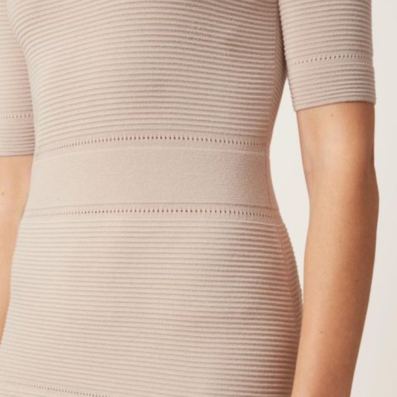 Hobbs Afia Beige Knit Dress US Size 14 NWT - Picture 4 of 5